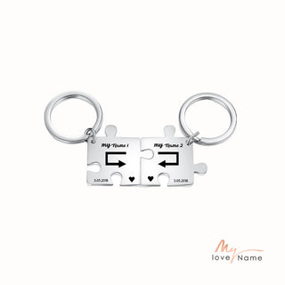 Custom Puzzle Couple Keychain