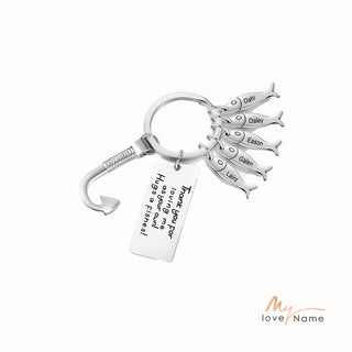 Custom Stainless Steel Keychain with Fish