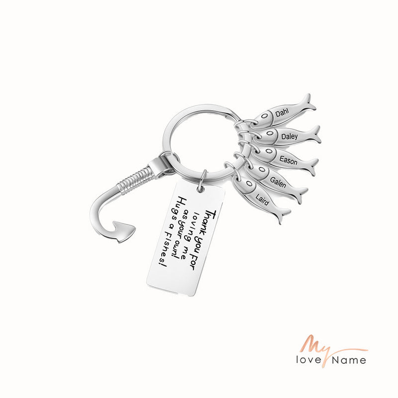 Custom Stainless Steel Keychain with Fish