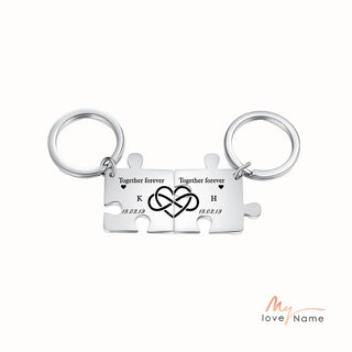 Custom Puzzle Couple Keychain