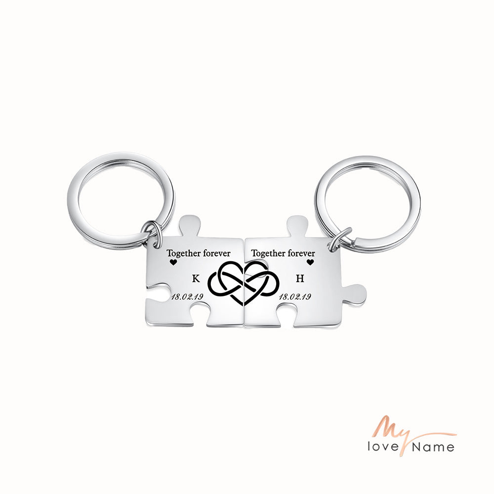 Custom Puzzle Couple Keychain