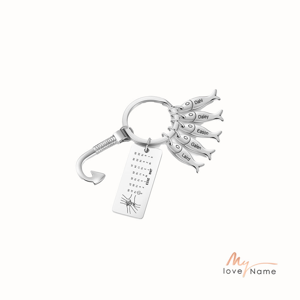 Custom Stainless Steel Keychain with Fish