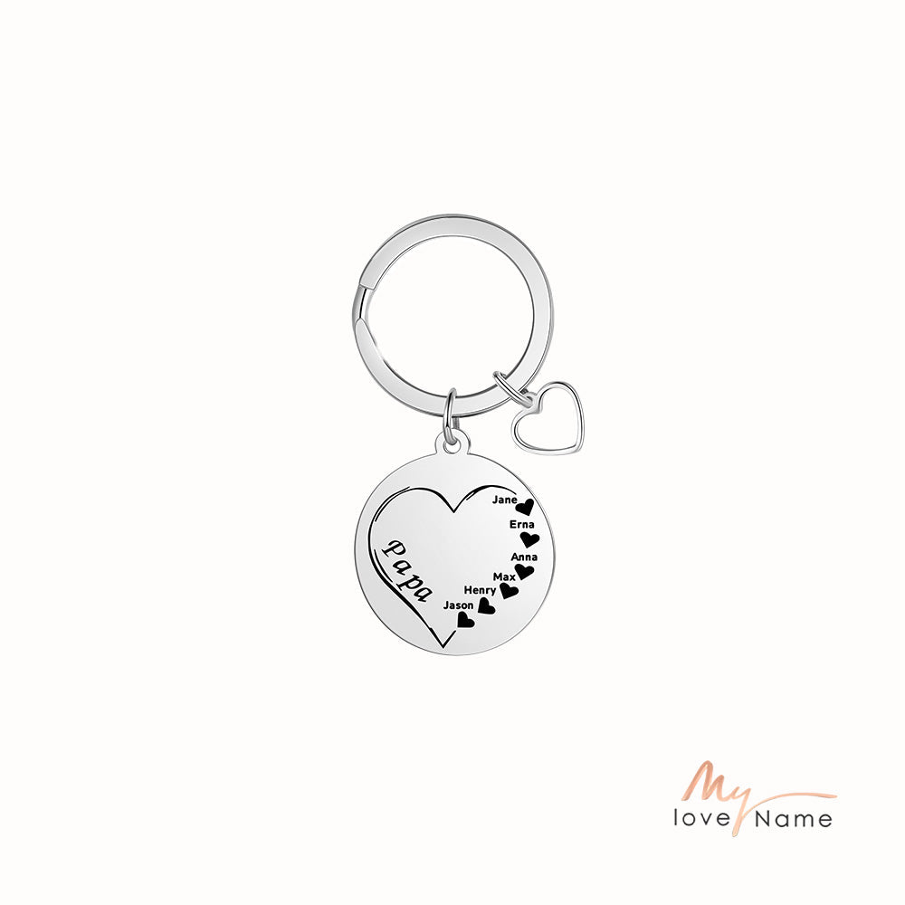 Custom Name Heart Keychain
