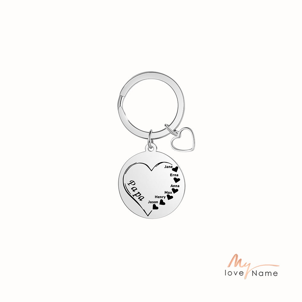 Custom Name Heart Keychain