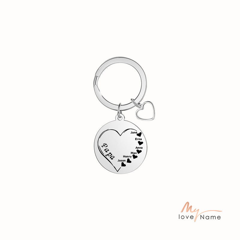Custom Name Heart Keychain