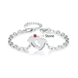 Stainless Steel Baby Feet Bracelet