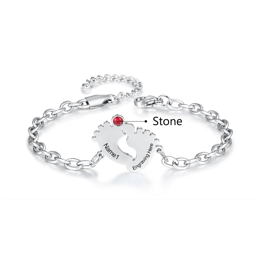 Stainless Steel Baby Feet Bracelet