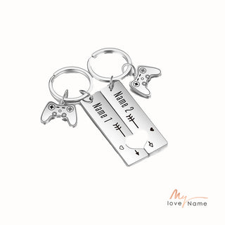 Custom Name Stainless Steel Couple Keychain