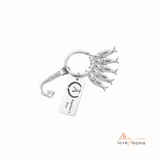 Custom Stainless Steel Keychain with Fish