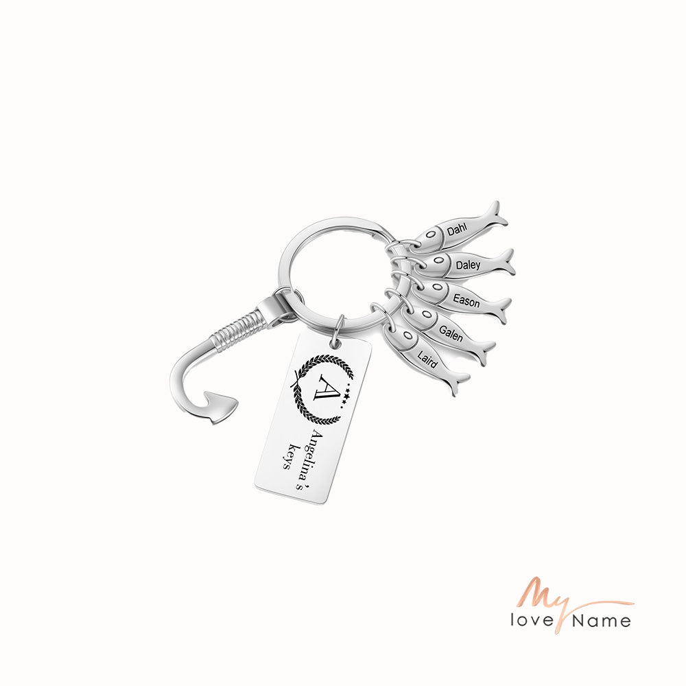 Custom Stainless Steel Keychain with Fish