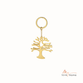 Custom Life Tree Name Keychain