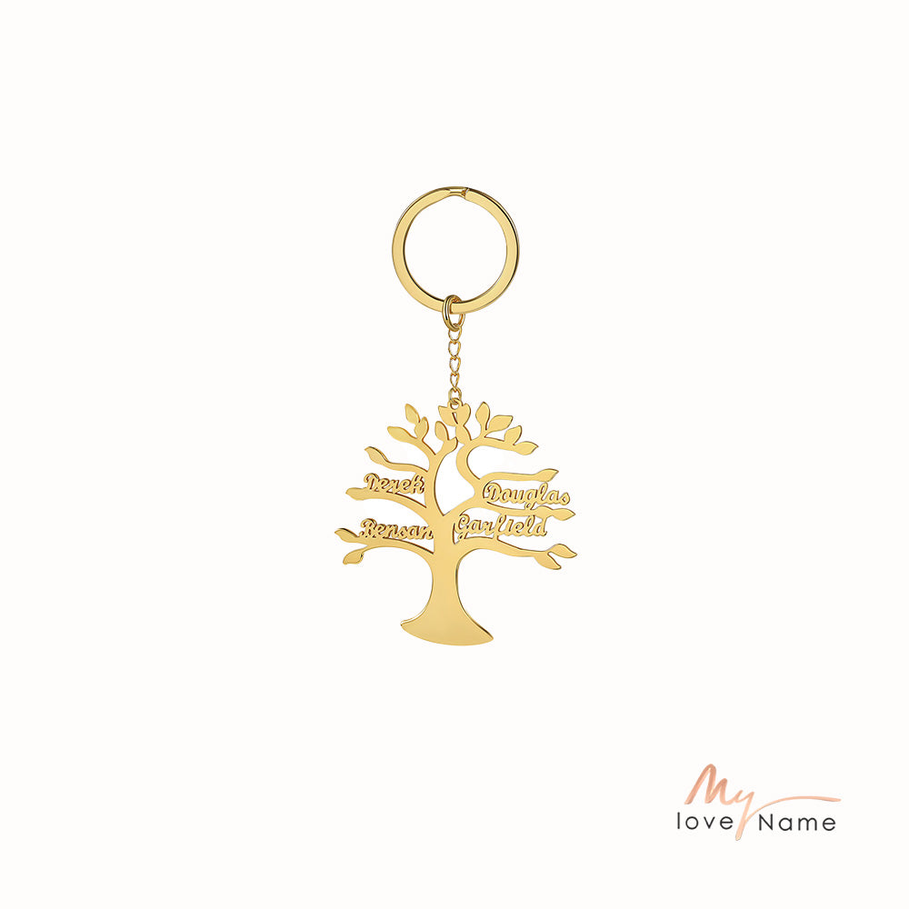 Custom Life Tree Name Keychain