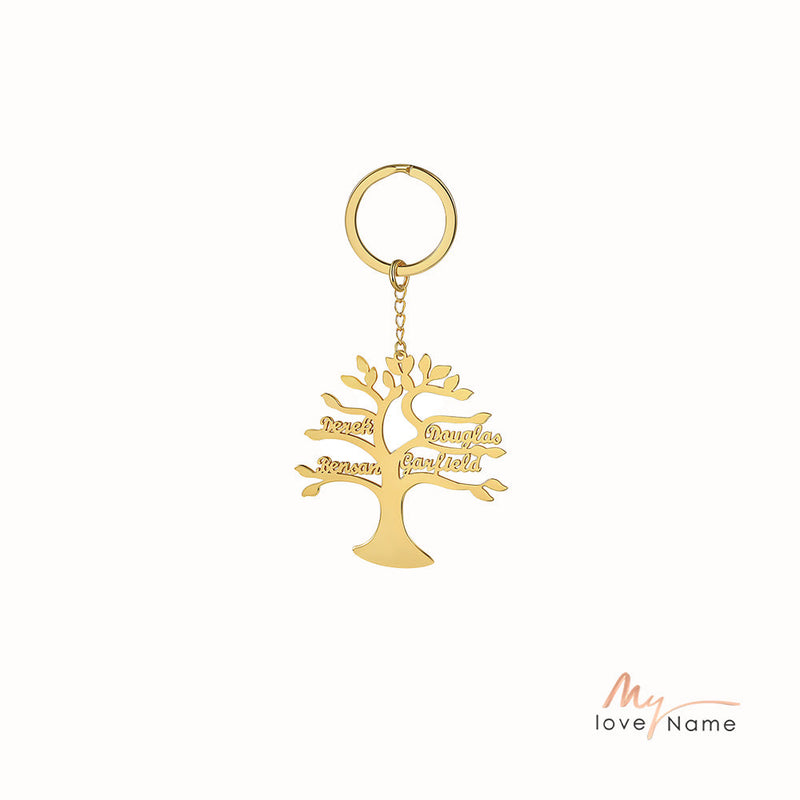 Custom Life Tree Name Keychain