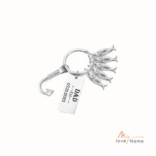 Custom Stainless Steel Keychain with Fish