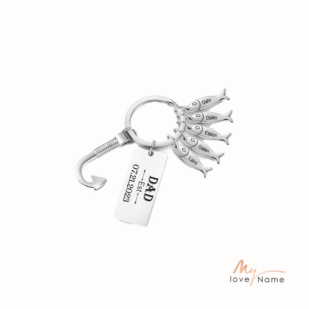 Custom Stainless Steel Keychain with Fish