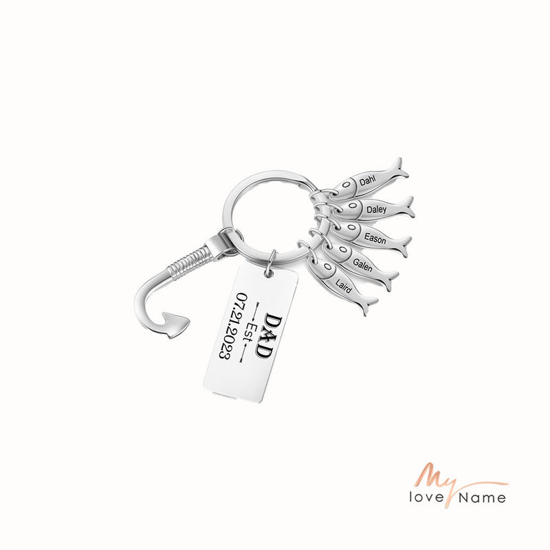 Custom Stainless Steel Keychain with Fish