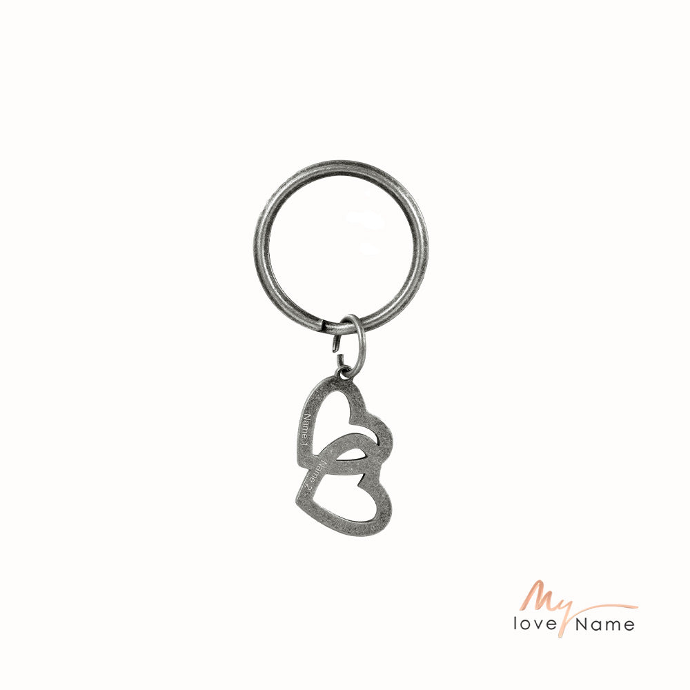 Custom Retro Heart Shaped Keychain