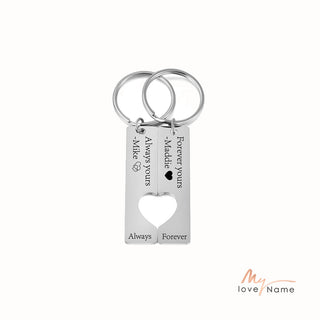 Custom Stainless Steel Couple Keychain
