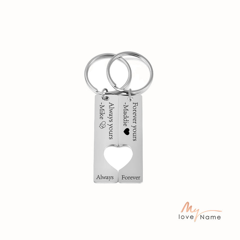 Custom Stainless Steel Couple Keychain