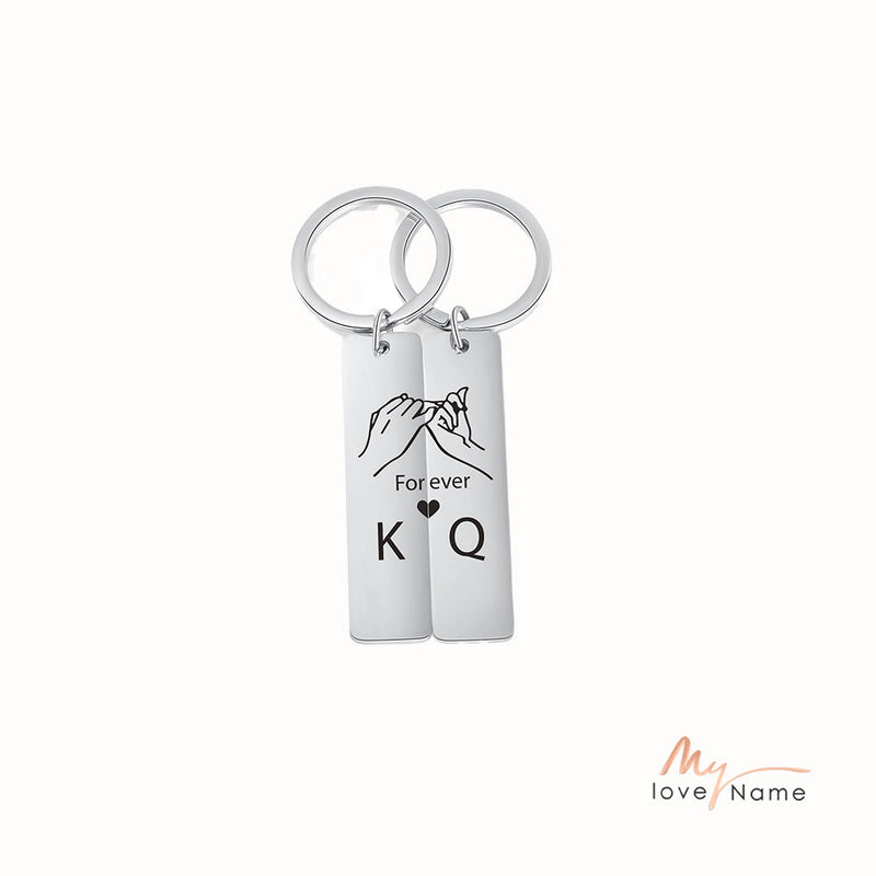 Custom Stainless Steel Couple Keychain
