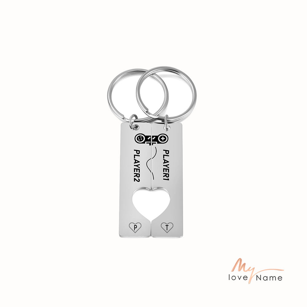 Custom Stainless Steel Couple Keychain