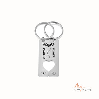 Custom Stainless Steel Couple Keychain