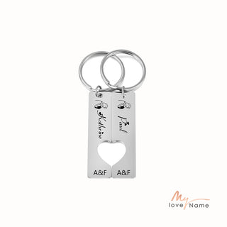 Custom Stainless Steel Couple Keychain