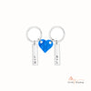 Custom Letter Stainless Steel Heart Couple Keychain