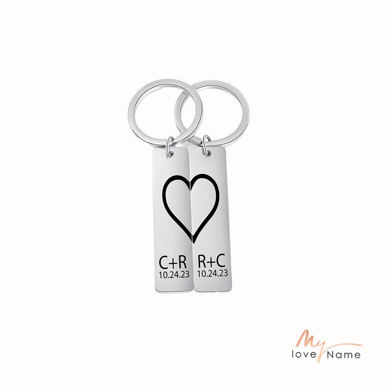Custom Stainless Steel Couple Keychain