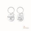 Custom Name Stainless Steel Heart Pattern Couple Keychain