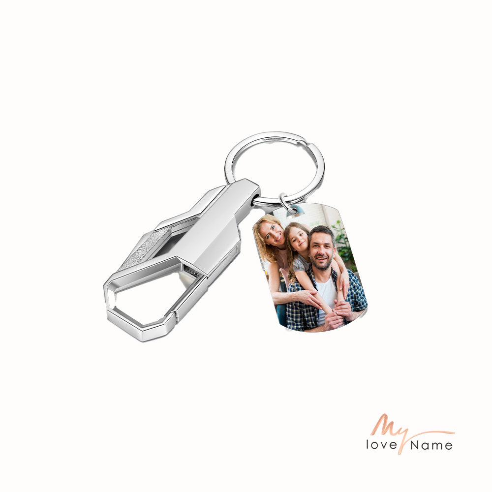 Custom Stainless Steel Photo Keychain