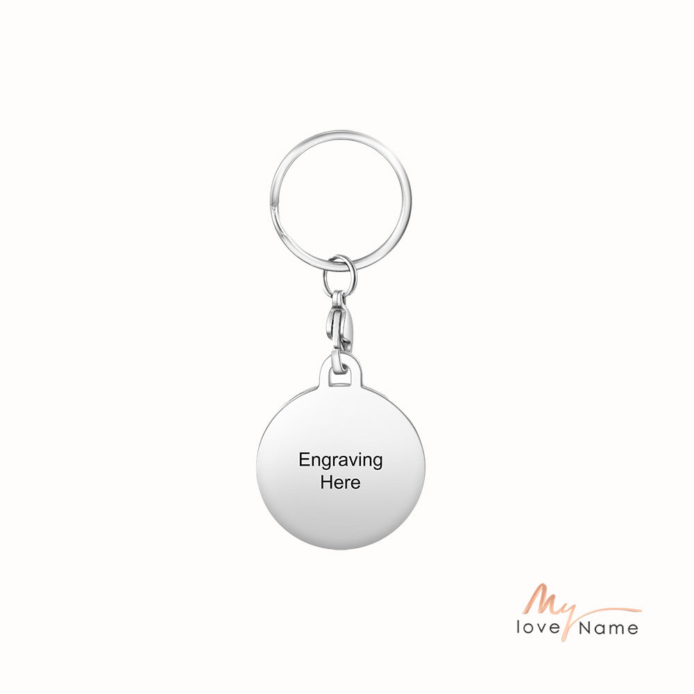 Personalized Stainless Steel Photo Keychain