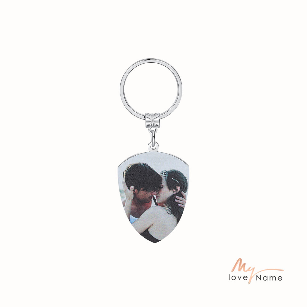Personalized Stainless Steel Photo Keychain