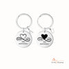 Custom Name Stainless Steel Heart Shaped Eight Character Shape Couple Keychain