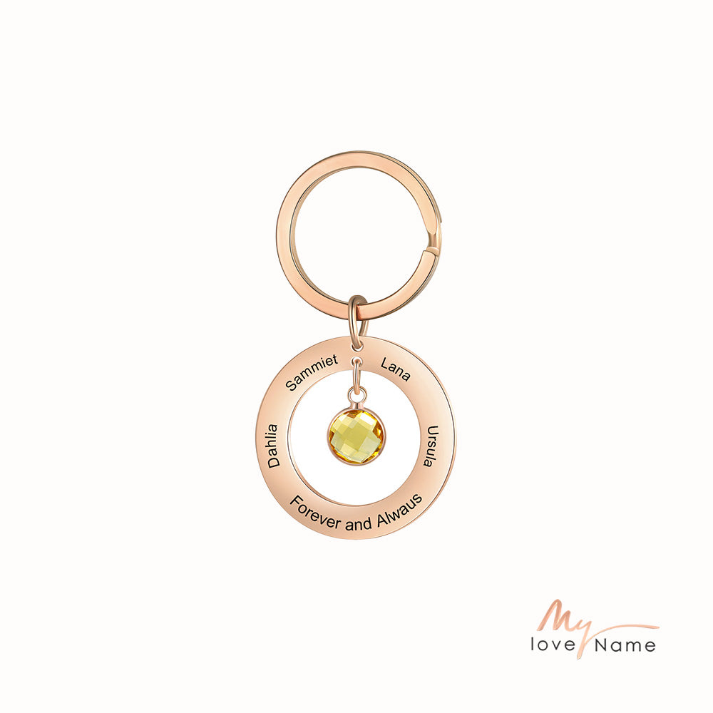 Custom Birthstone Keychain