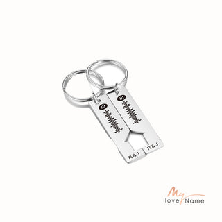 Custom Letter Stainless Steel Couple Keychain