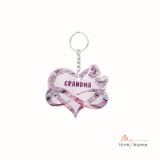 Christmas Decoration Custom Acrylic Name Heart Keychain
