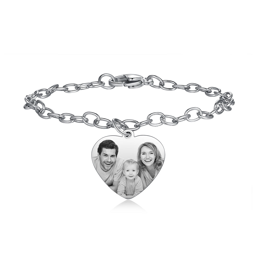 Stainless Steel Personalized Photo Bracelet
