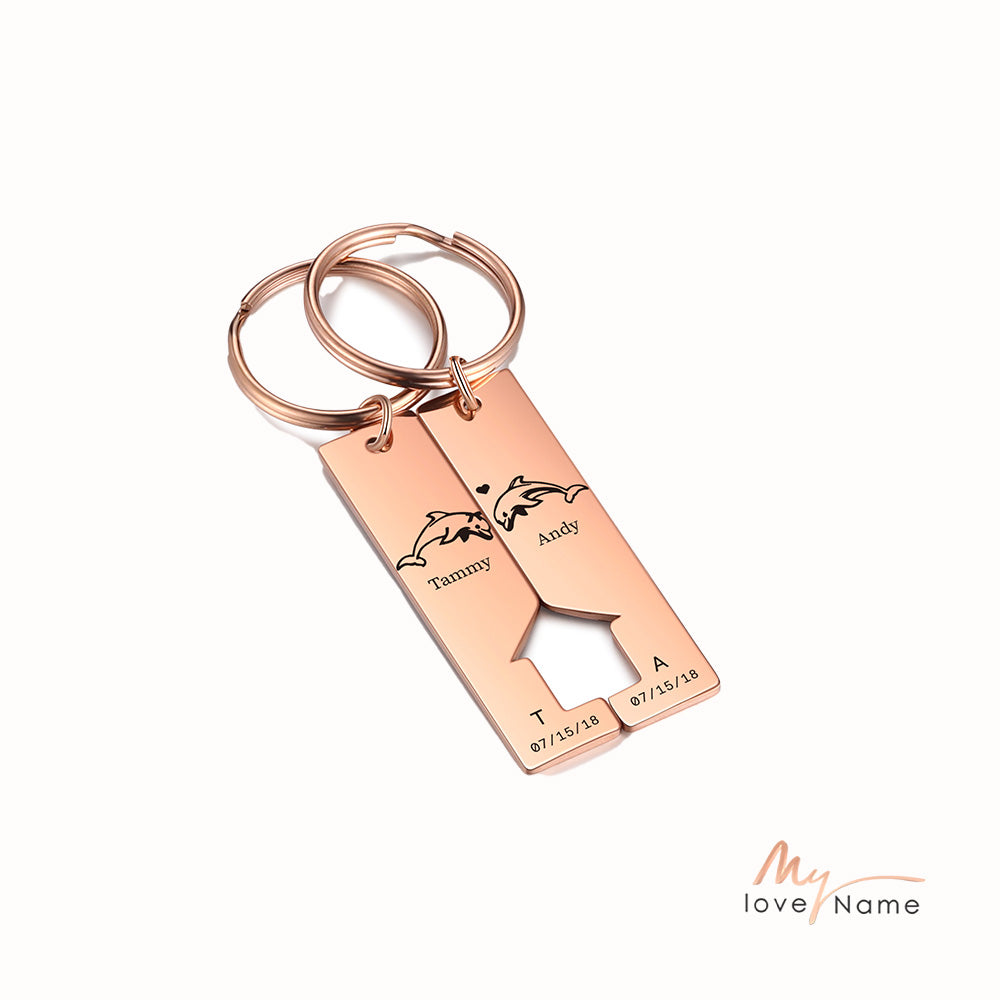 Custom Stainless Steel Dolphin Keychain