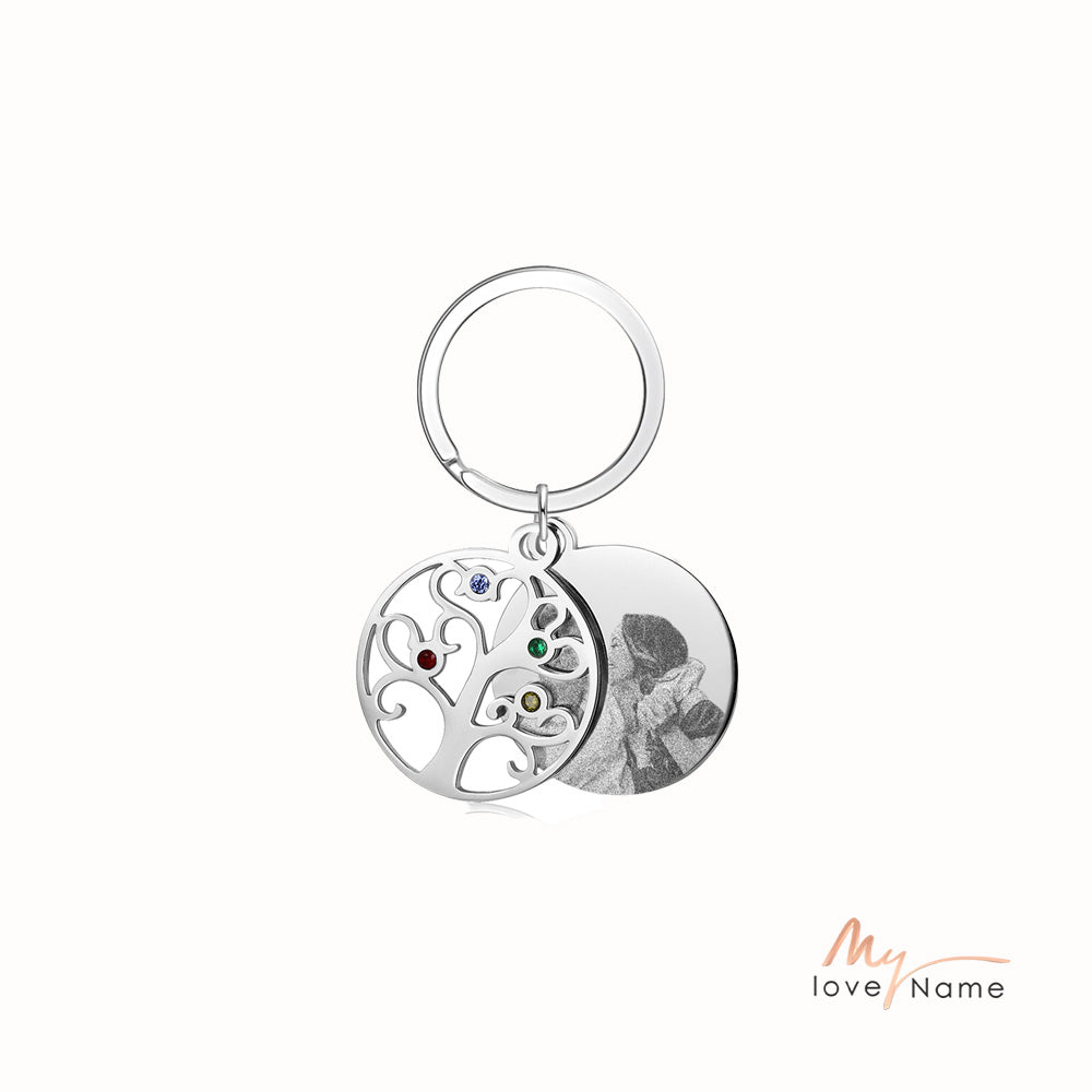 Best Product Birthstone Stainless Steal Photo Keychain