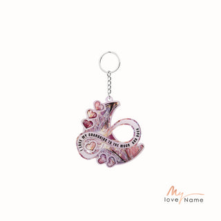 Custom Name Heart Moon Keychain