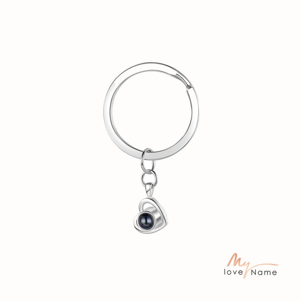 Custom Photo Projection Heart Keychain