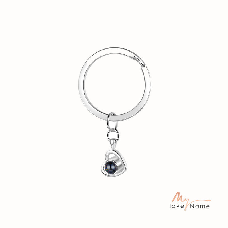 Custom Photo Projection Heart Keychain