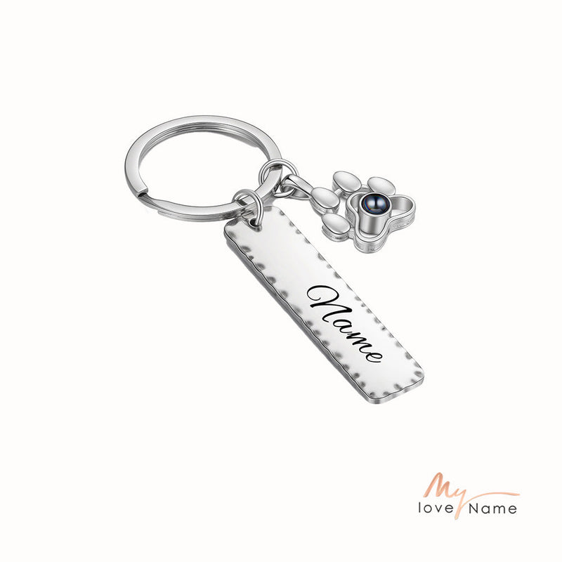 Custom Name Projection Couple Keychain