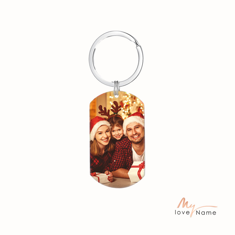 Personalized Stainless Steel Photo Keychain