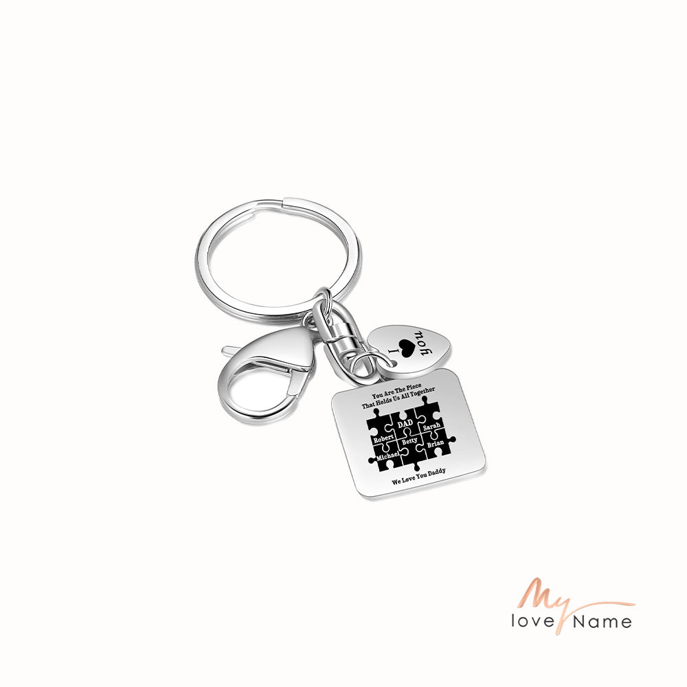 Custom Stainless Steel Keychain with Heart Charm