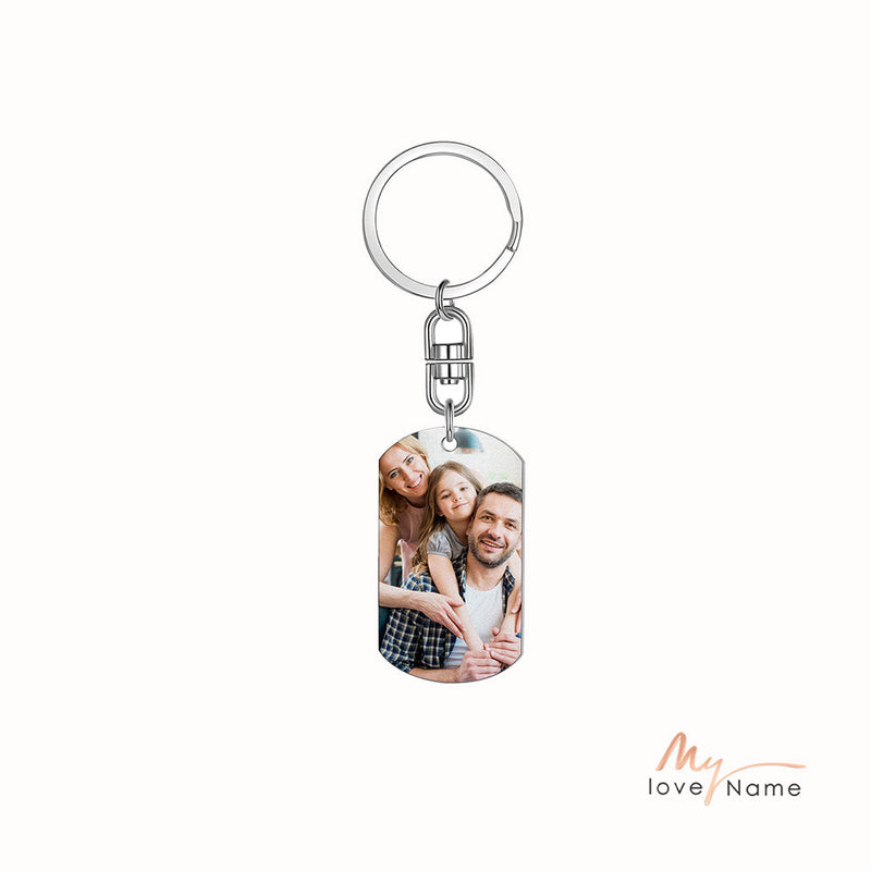 Custom Stainelss Steel Photo Keychain