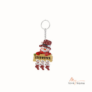 Christmas Decoration Custom Name Snowman Keychain