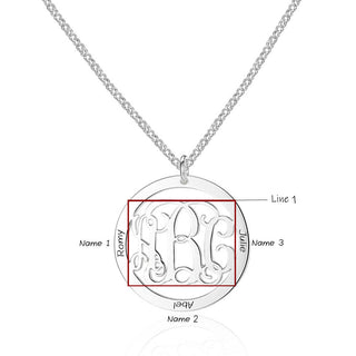 Personalized 925 Sterling Silver Monogram Necklace