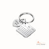 Engraved Stainless Steal Calendar Photo Keychain